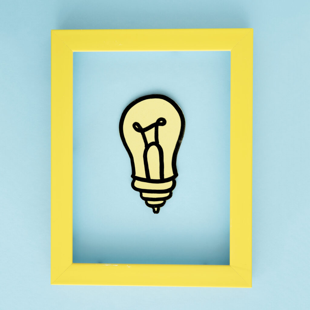 AI lightbulb icon representing innovative ideas and quick insights powered by artificial intelligence